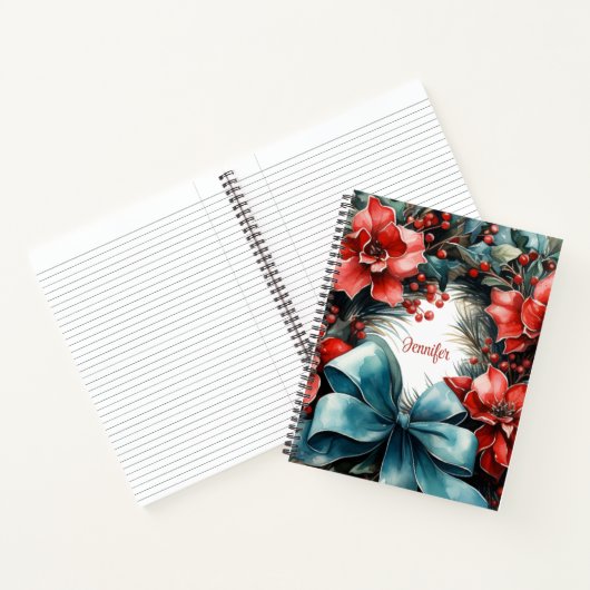 Carnet Pine Wreath avec Holly Christmas (Intérieur)