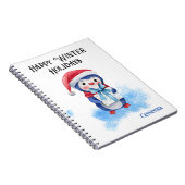 Carnet Pingouin bleu adorable Planificateur d'hiver 6,5x8 (Côté Droit)