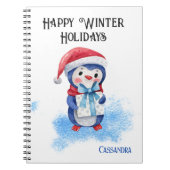 Carnet Pingouin bleu adorable Planificateur d'hiver 6,5x8 (Devant)
