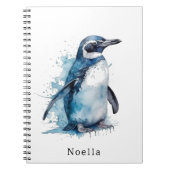 Carnet Pingouin d'aquarelle Arctique, personnalisé (Devant)