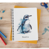 Carnet Pingouin d'aquarelle Arctique, personnalisé