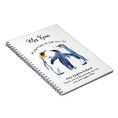 Carnet Pingouin d'aquarelle d'appréciation de l'enseignan (Côté Droit)