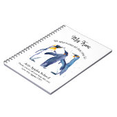 Carnet Pingouin d'aquarelle d'appréciation de l'enseignan (Côté gauche)