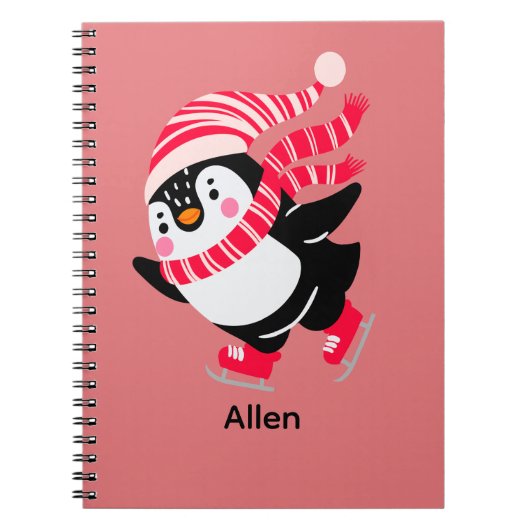Carnet Pingouin de Noël dans un Casquette et écharpe sur  (Devant)