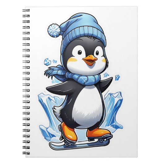 Carnet Pingouin d'hiver prise de glace (Devant)