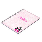 Carnet Pingouin rose mou (Côté gauche)