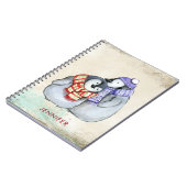 Carnet Pingouins mignons en Écharpes d'hiver et Casquette (Côté gauche)