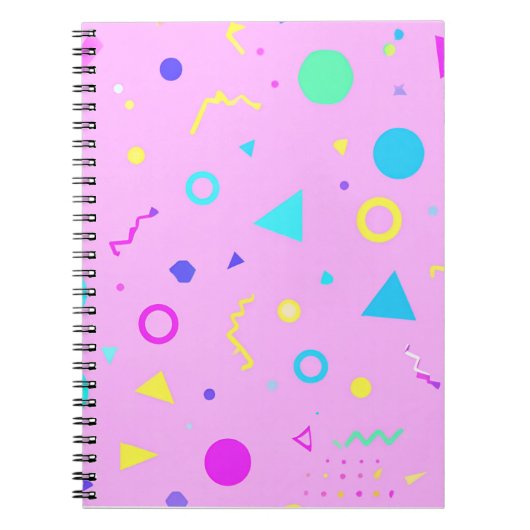 Carnet Pink 80s Memphis Geometric Pattern (Devant)
