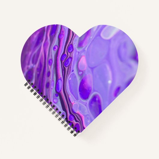 Carnet Pink Acrylique violet, Fluid Art Peinture Marbre (Devant)