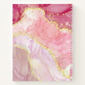 Carnet Pink Agate Gold Parties scintillant Marble Geode (Dos)