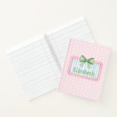 Carnet Pink and Blue Frame With Green Gingham Bow (Intérieur)