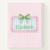 Carnet Pink and Blue Frame With Green Gingham Bow (Dos)