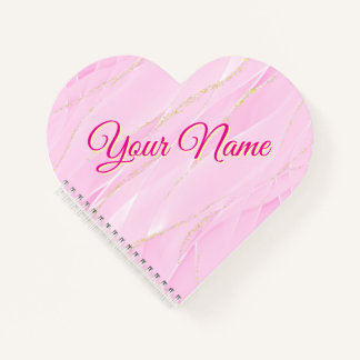 Carnet Pink and Gold Heart-Shaped