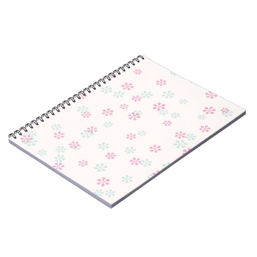 Carnet Pink And Green Snowflake Spiral Photo Notebook (Côté gauche)