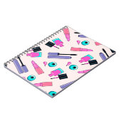 Carnet Pink and Purple Make Up Cosmetics Pattern (Côté gauche)