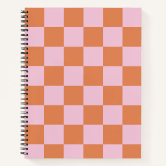 Carnet Pink and Red Checkered Spiral Notebook