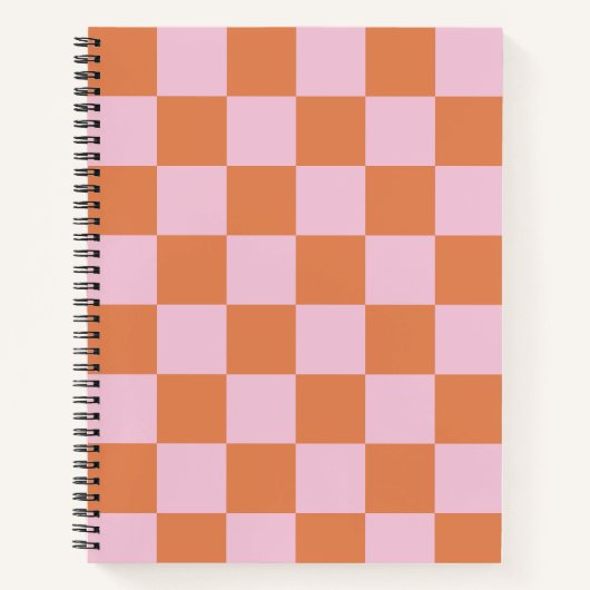 Carnet Pink and Red Checkered Spiral Notebook (Devant)