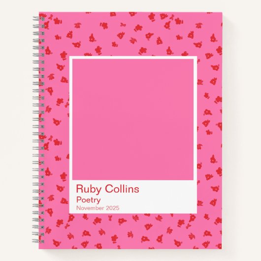 Carnet Pink and Red Floral Aesthetic Notebook (Devant)
