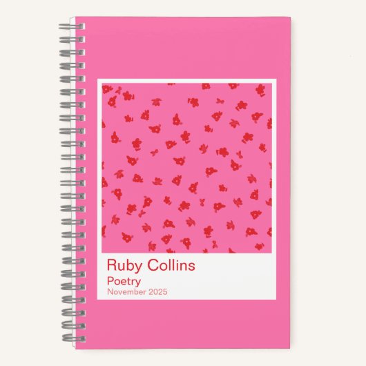 Carnet Pink and Red Floral Aesthetic Notebook (Recto)
