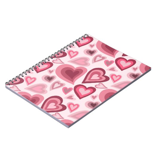 Carnet Pink and Red Layered Heart Pattern (Côté gauche)