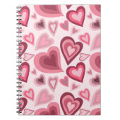 Carnet Pink and Red Layered Heart Pattern (Devant)