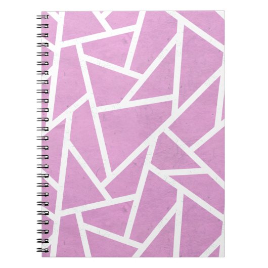 Carnet Pink and white mosaic pattern (Devant)