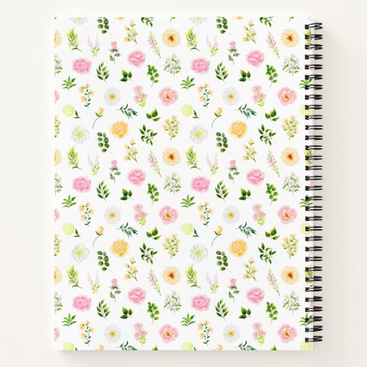 Carnet Pink and Yellow Floral Baby Birth Stats (Dos)