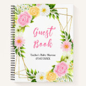 Carnet Pink and Yellow Floral Baby Shower Guest Book (Devant)