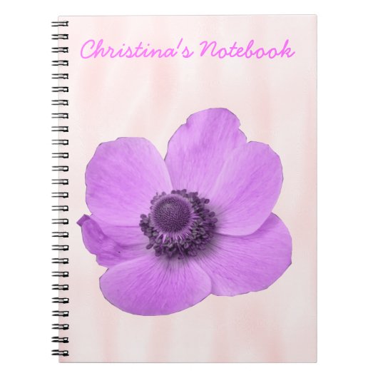 Carnet Pink Anemone Customizable Notebook (Devant)