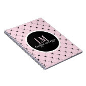 Carnet Pink & Black Bow Monogram Notebook (Côté Droit)