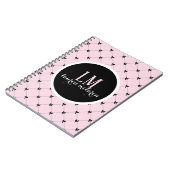 Carnet Pink & Black Bow Monogram Notebook (Côté gauche)