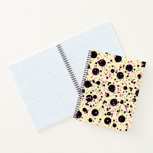 Carnet Pink & Black Polka Dot Glam Pattern (Intérieur)