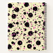 Carnet Pink & Black Polka Dot Glam Pattern (Dos)