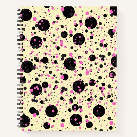 Carnet Pink & Black Polka Dot Glam Pattern (Devant)