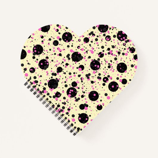 Carnet Pink & Black Polka Dot Glam Pattern (Devant)