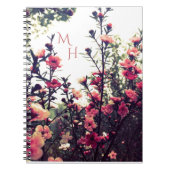 Carnet Pink Blossom Wild Flowers Meadow Monogram (Devant)