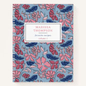 Carnet Pink & Blue Main Drawn Floral Block Print Recette (Devant)