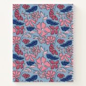 Carnet Pink & Blue Main Drawn Floral Block Print Recette (Dos)
