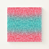 Carnet Pink Blue Ombre Parties scintillant Monogram Sketc (Dos)