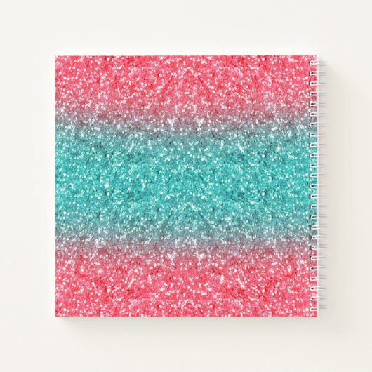 Carnet Pink Blue Ombre Parties scintillant Monogram Sketc (Dos)