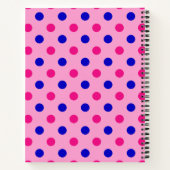 Carnet Pink Blue Pink Polka Dot Pattern (Dos)