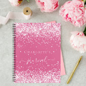 Carnet Pink blush parties scintillant nom de script journ