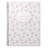 Carnet Pink bow Frilly Coquette Personalized Composition (Devant)