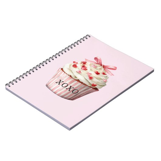 Carnet Pink Bow Red Hearts Cupcake   (Côté gauche)