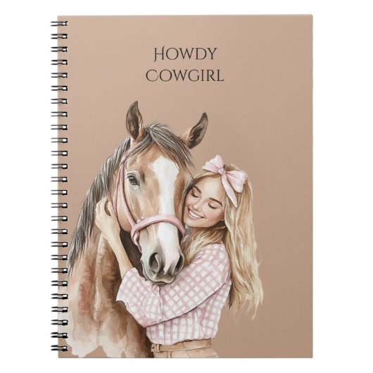 Carnet Pink Bow Western Farm Cowgirl Horse (Devant)