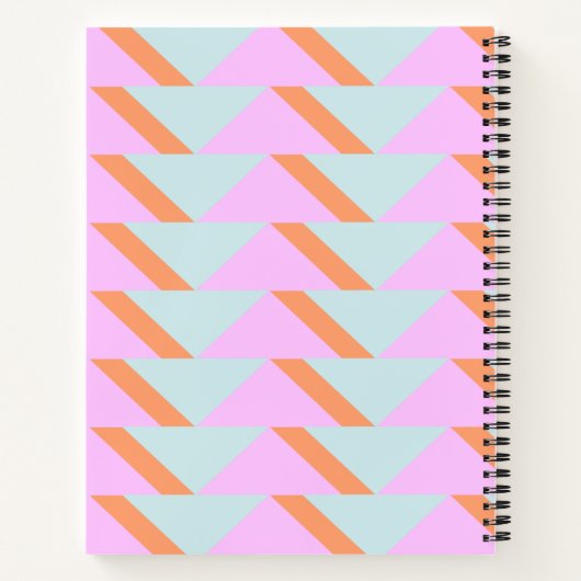 Carnet Pink clair Pastel Retro Geometry Custom Recette (Dos)