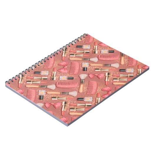Carnet Pink Cosmetics Pattern Glitter  (Côté gauche)