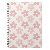 Carnet Pink Cream Daisy Flowers Retro Pattern (Devant)