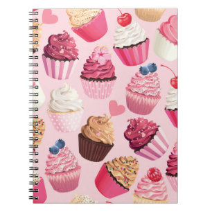 Carnet Pink Cupcakes Pastel : Motif Vintage.