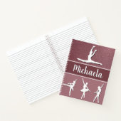 Carnet Pink Dance Ballerina Nom personnalisable Parties s (Intérieur)